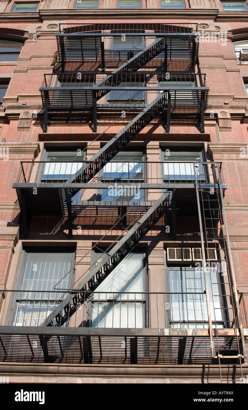 Fire escape on building in New York, New York USA Stock Photo - Alamy