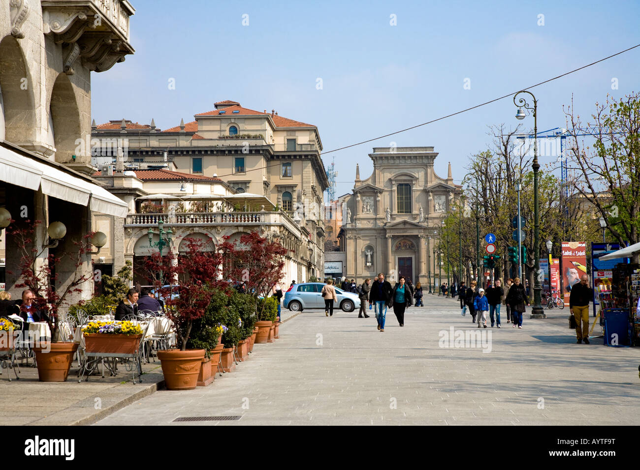 The City Centre Città Bassa Bergamo the lowertown in Lombardy Italy ...