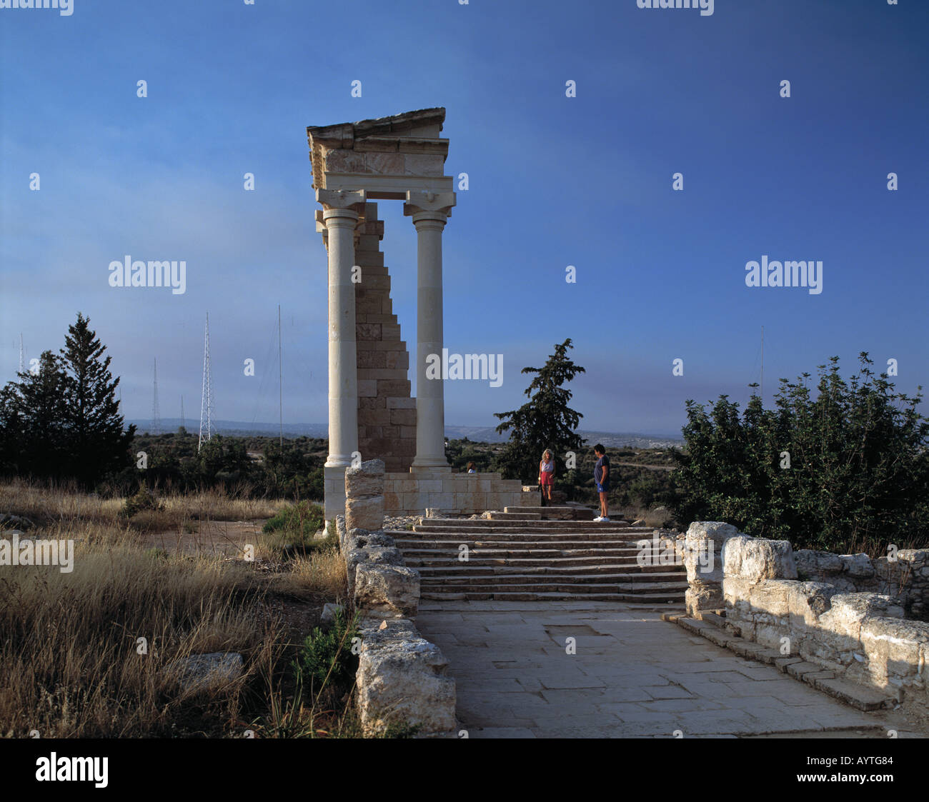 Ausgrabungen, praehistorische Staette, Apollo-Tempel, archaeologische Ruinenstaette Curium auf Zypern Stock Photo