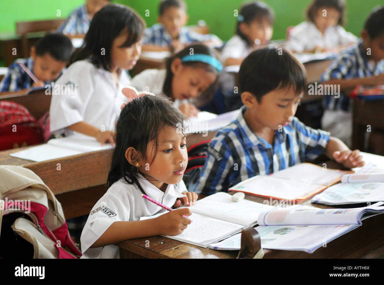 Indonesia: pupils of a catholic elementary school in Makassar, Sulawesi island Stock Photo