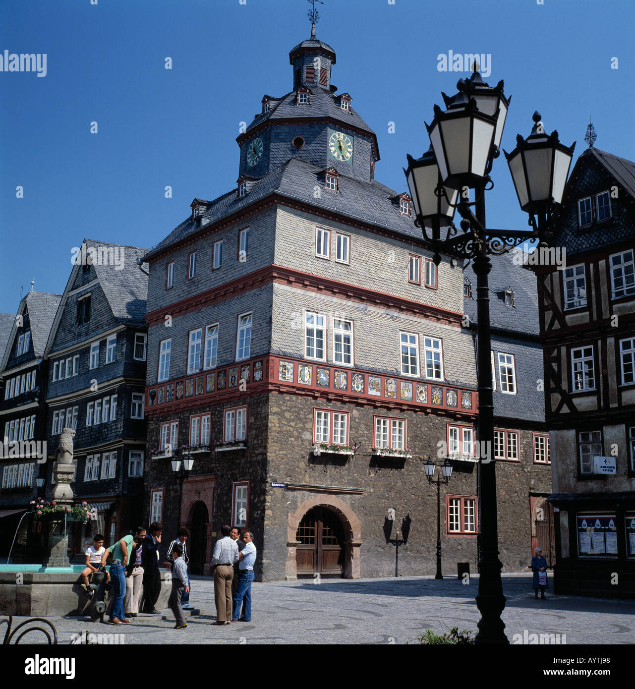 Renaissancerathaus am Marktplatz in Herborn, Dill, Aar, Donsbach, Hessen Stock Photo