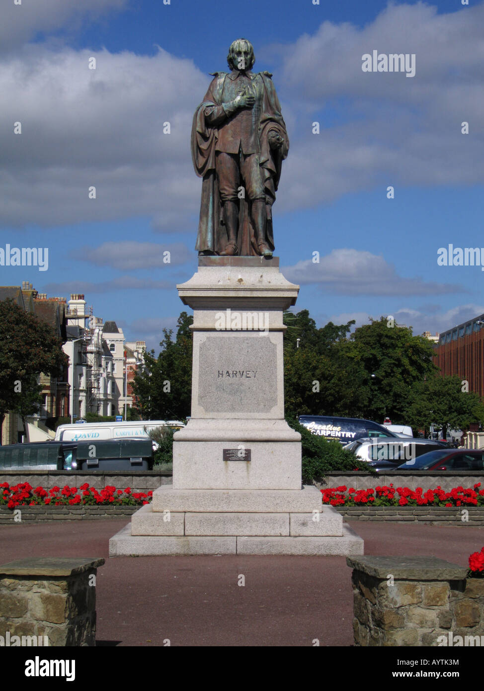 William Harvey statue Clifton Gardens Folkestone Kent England UK Stock