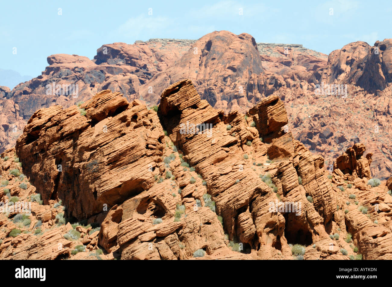 mountain and rock formation in the Valley of Fire State Park in Nevada Stock Photo