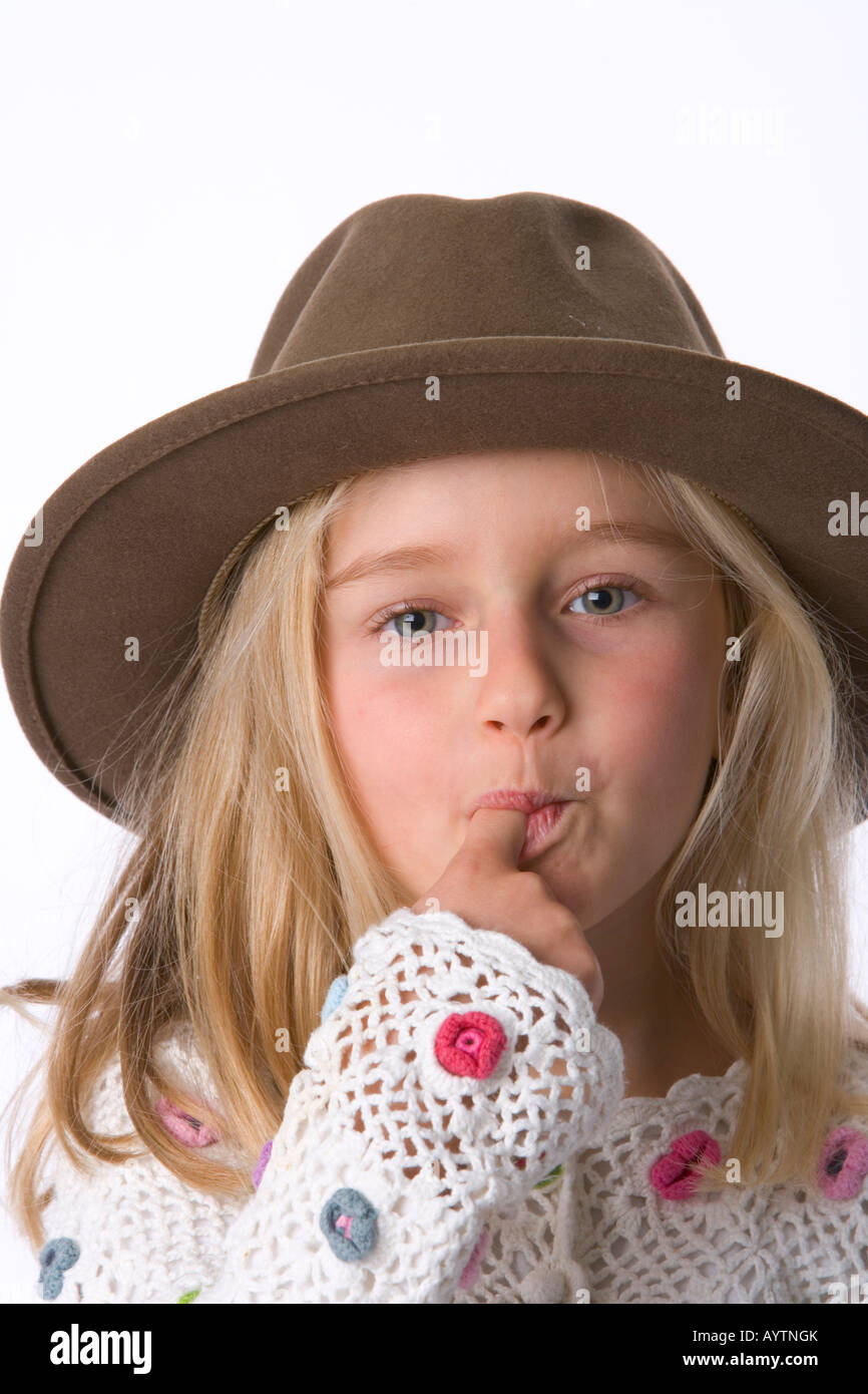 Little girl with a hat Stock Photo Alamy