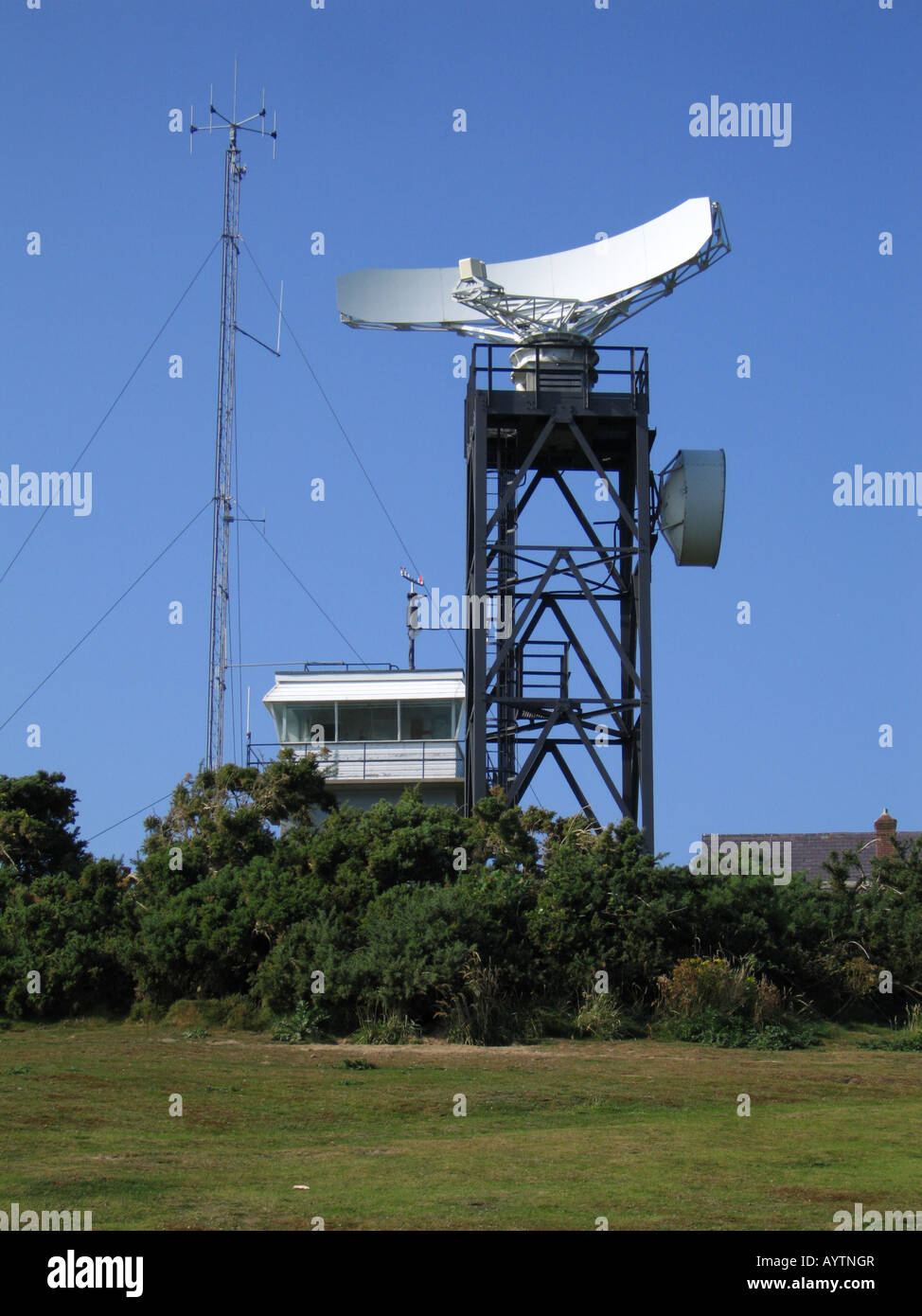 Radar tower and dish Coastguard Station Fairlight Hastings Sussex