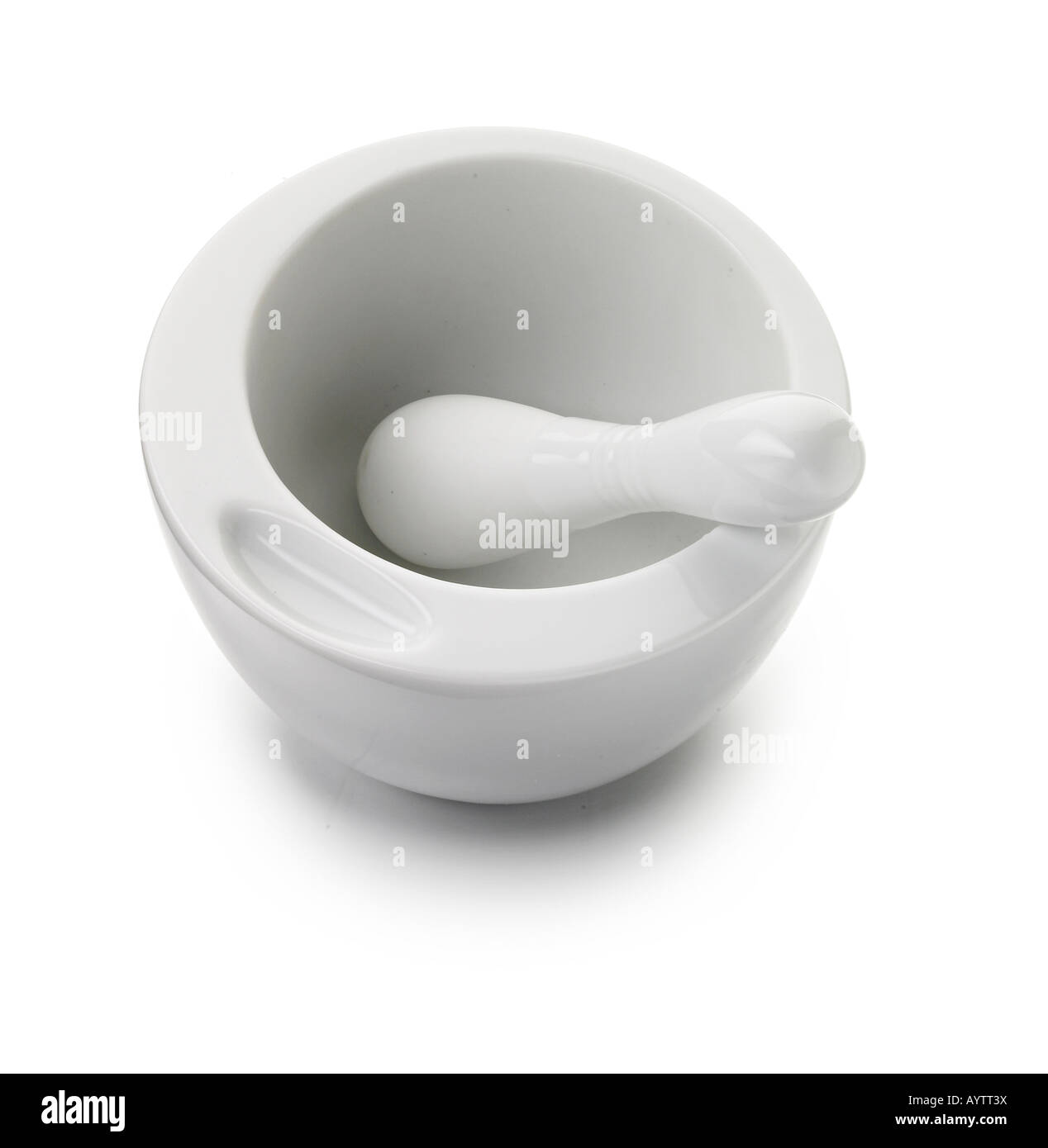 Pestle mortar white ceramic Stock Photo Alamy