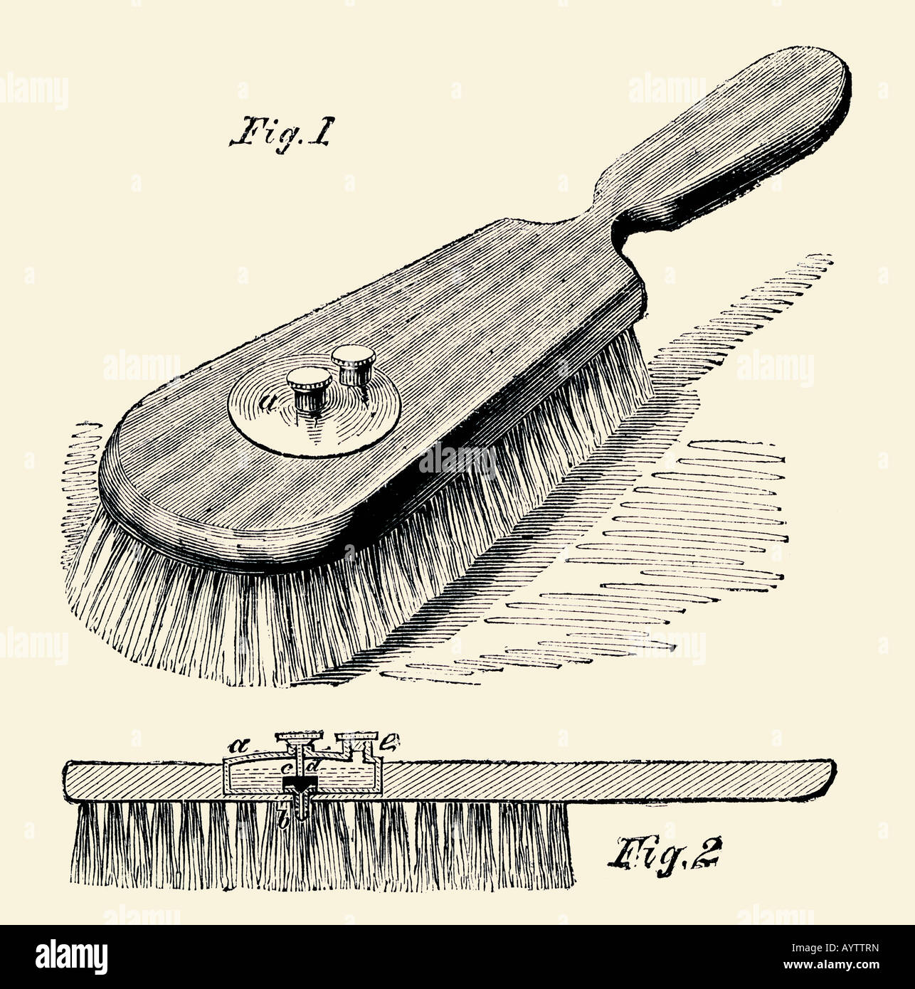 Lotion Dispensing Hair Brush Stock Photo Alamy