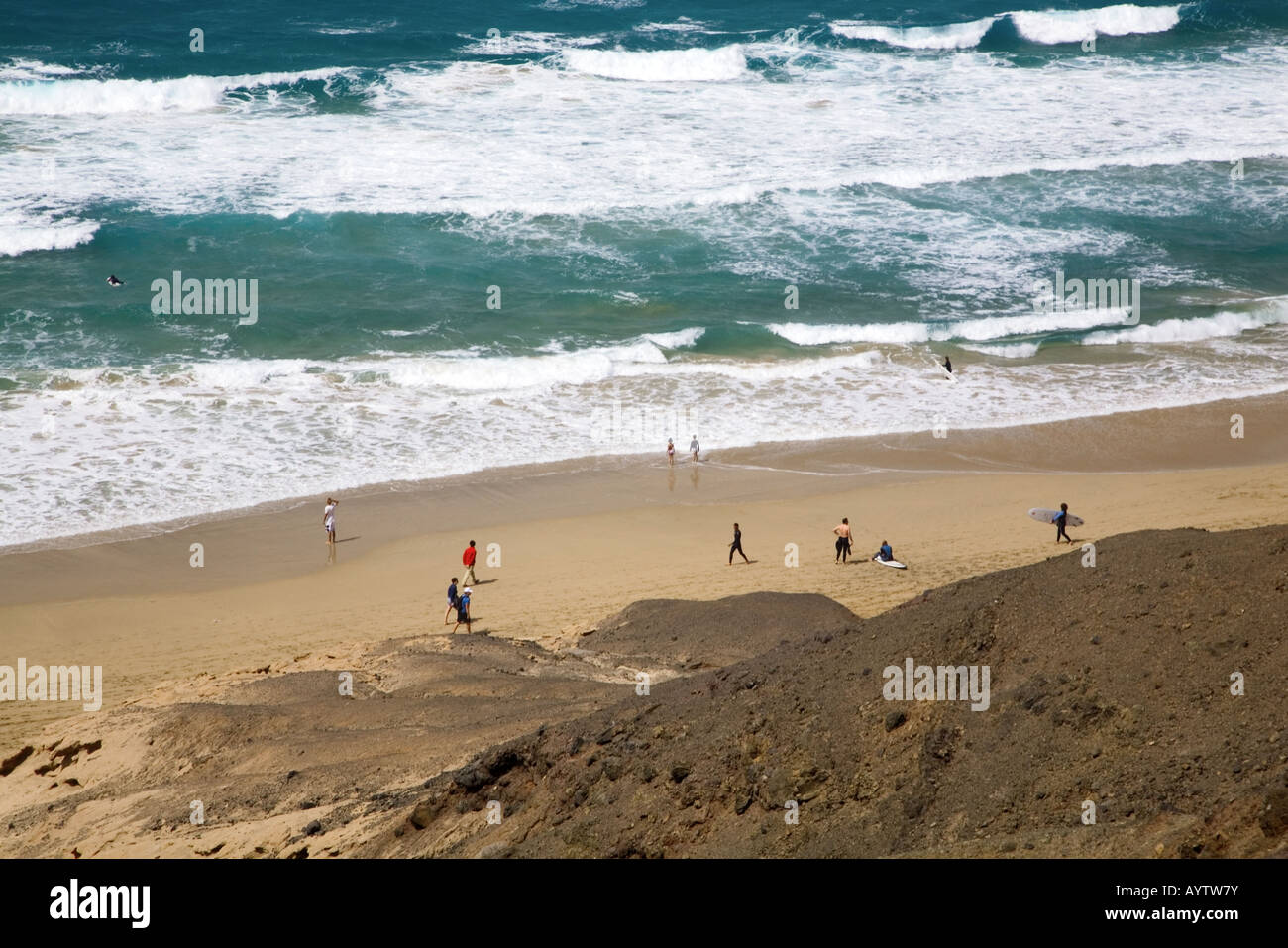 Surf beach 'Playa del Viejo Rey' near La Pared, Fuerteventura, Canaries, Spain Stock Photo