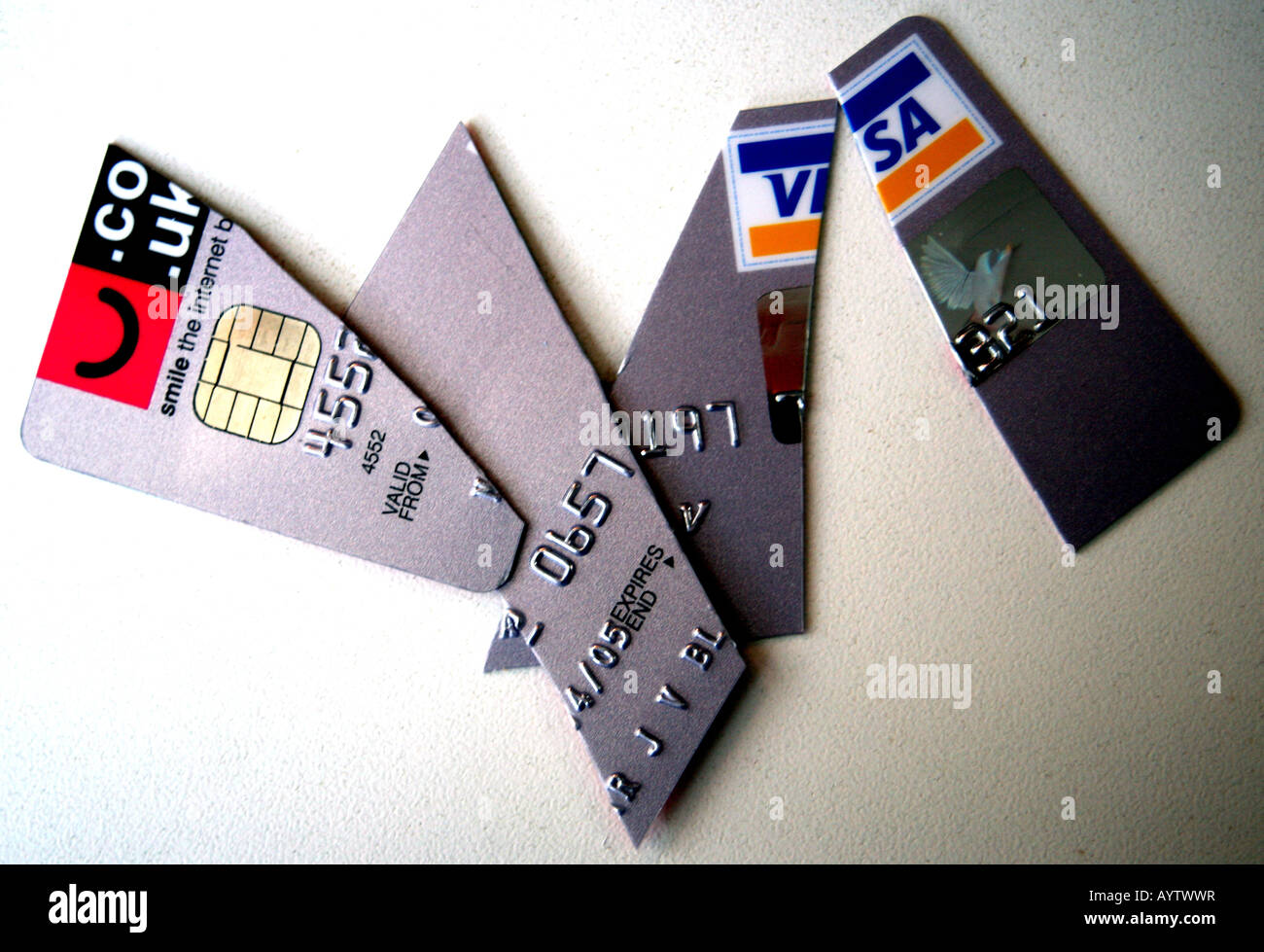 Cut-up credit card Stock Photo - Alamy