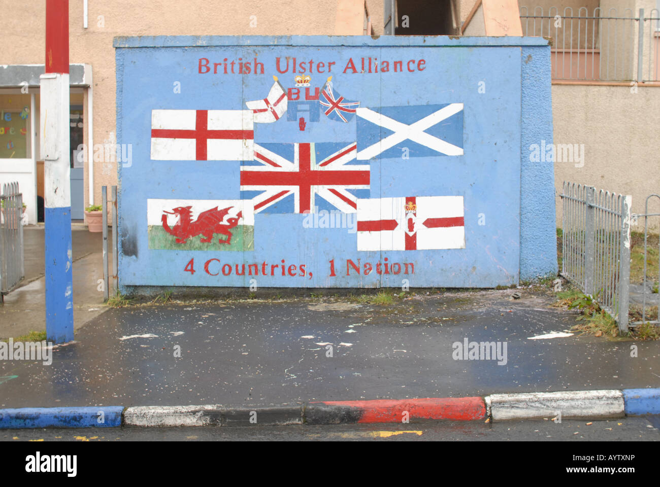 Protestant mural in the Fountain estate Londonderry Derry Northern