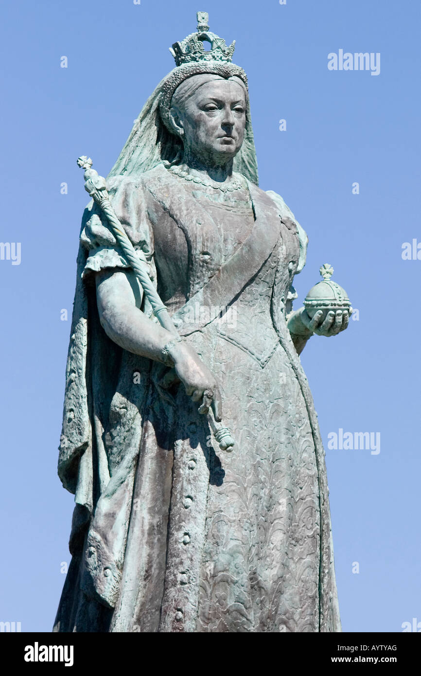 Grade Two listed Statue of Queen Victoria errected in 1902 at Greenhill in Weymouth to mark her death Stock Photo