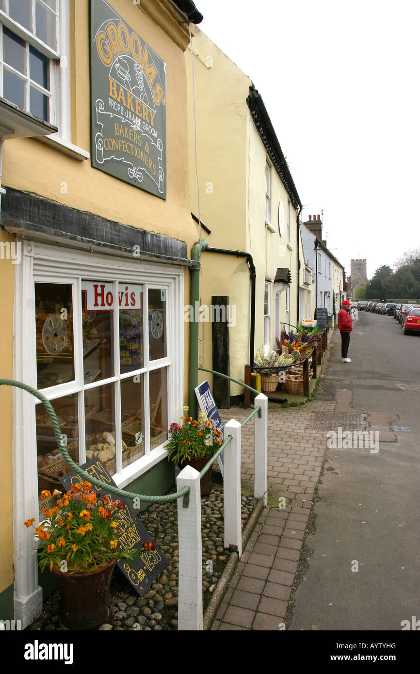 Norfolk Burnham Market High Street shops Stock Photo Alamy