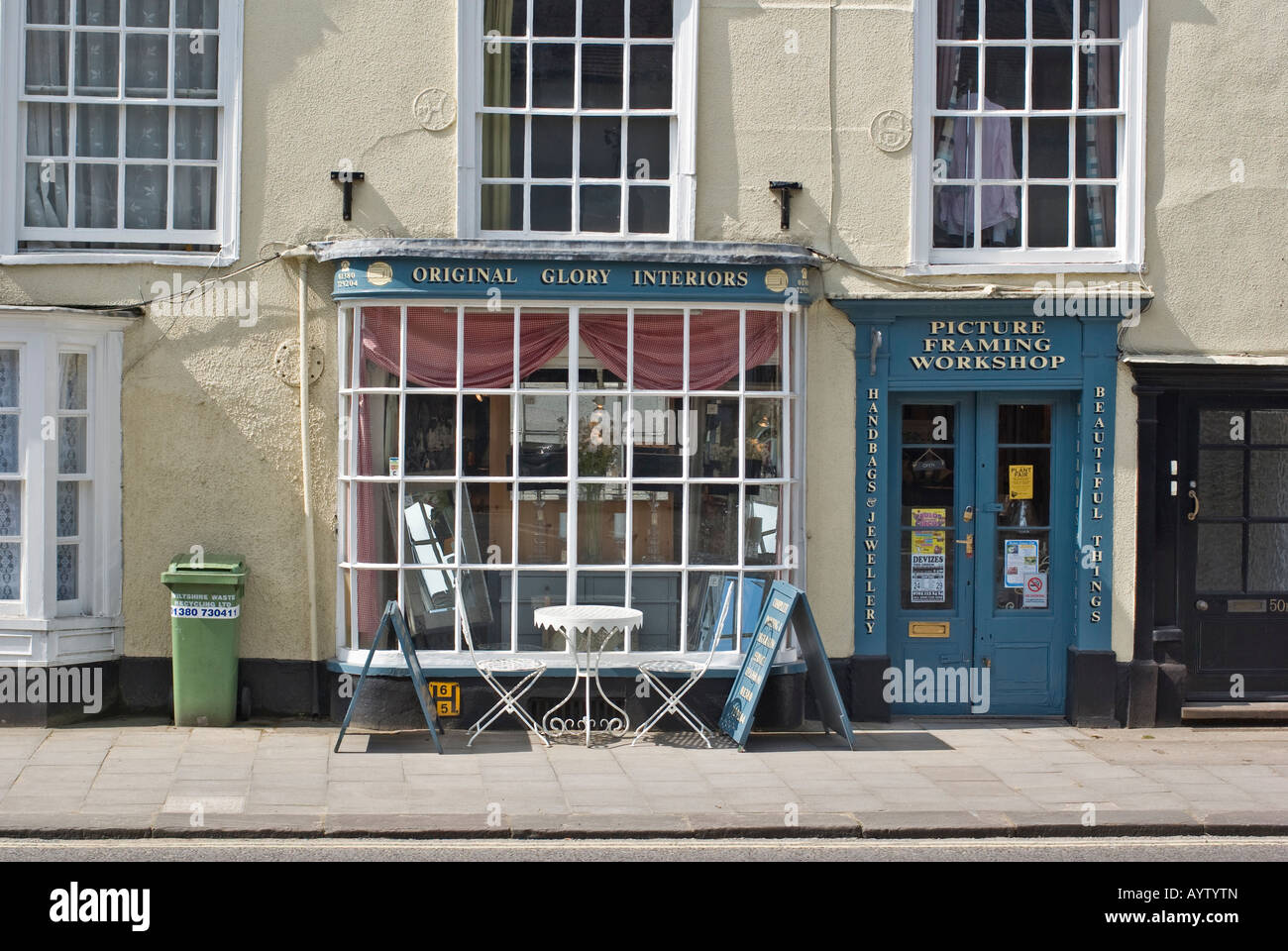 Shop bay window in Devizes UK Stock Photo