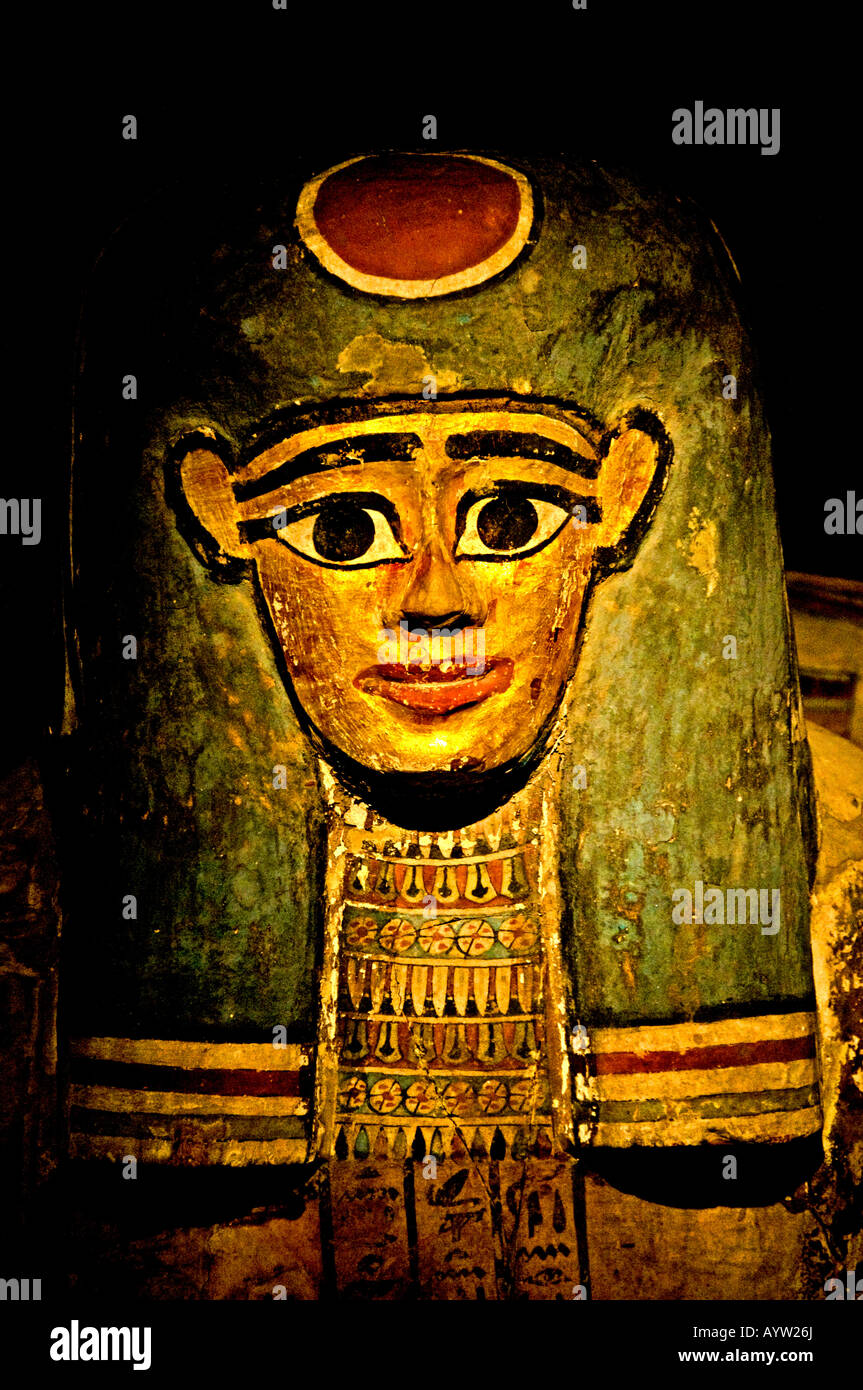 Diptah Coffin mummy sarcophagus Egypt Tomb  Found in Achim  300-250 B.C. Ptolemaeean Stock Photo