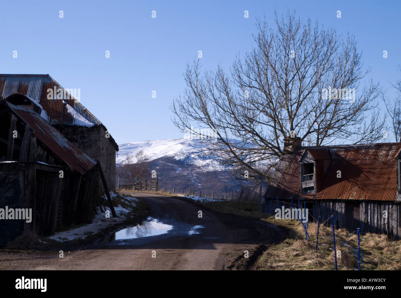 Old farm buildings at Tullochgrue on the Whitewell Road, near Aviemore