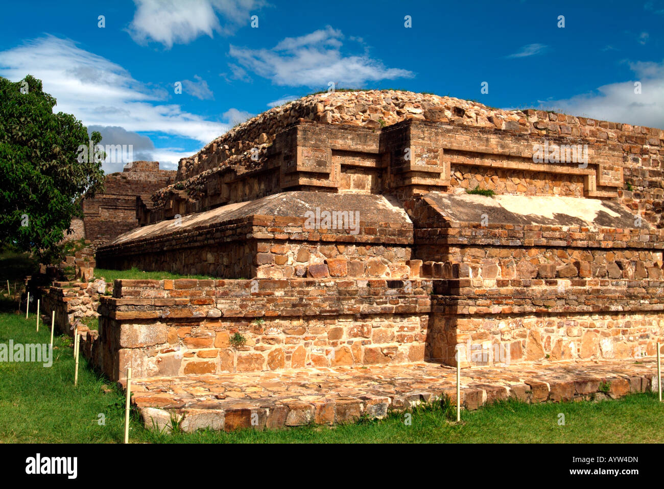 The Zapotec constructed pyramids and temple ruins of Monte Alban near