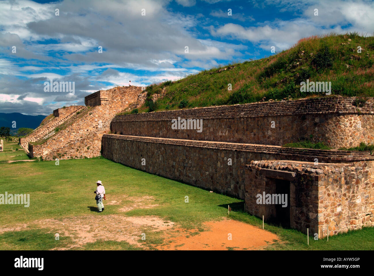 The Zapotec constructed pyramids and temple ruins of Monte Alban near