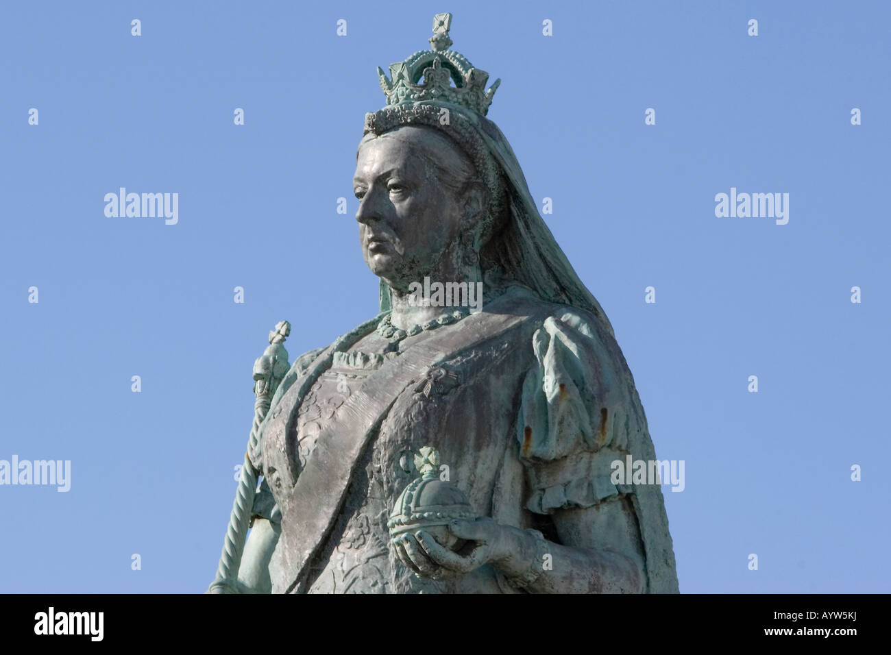 Grade Two Listed statue of Queen Victoria near St.John's Church at Greenhill in Weymouth,Dorset Stock Photo