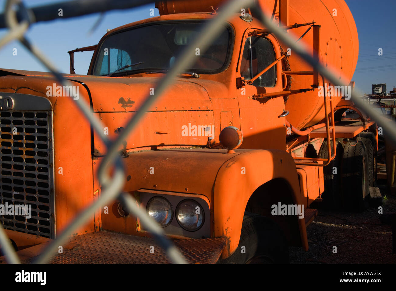 Old REO Truck, Cement Mixer Stock Photo