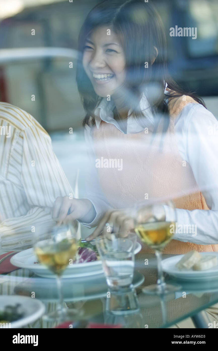 Women taking lunch at a restaurant Stock Photo