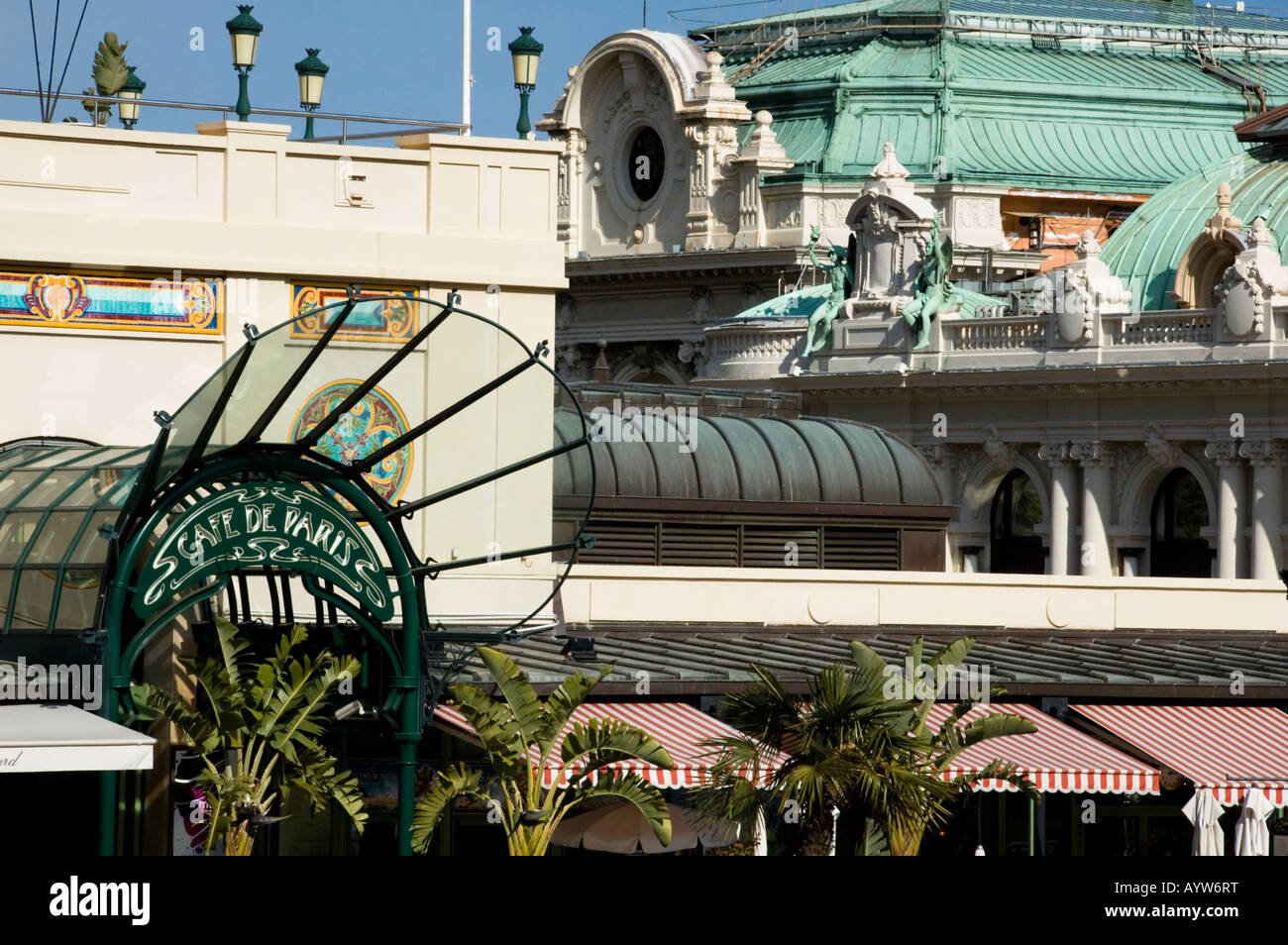 Cafe de Paris and the Casino Monte Carlo, Monaco Stock Photo