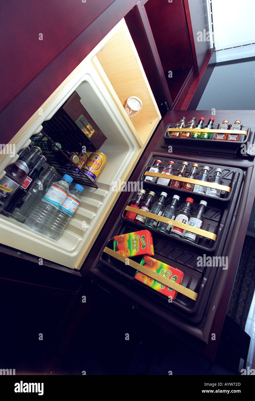 A hotel mini bar Stock Photo Alamy