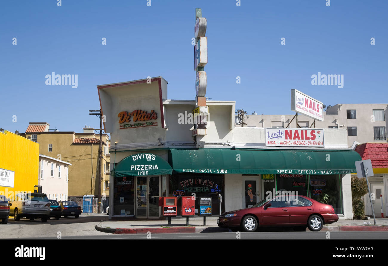 Pizza Wilshire Boulevard West Los Angeles Stock Photo