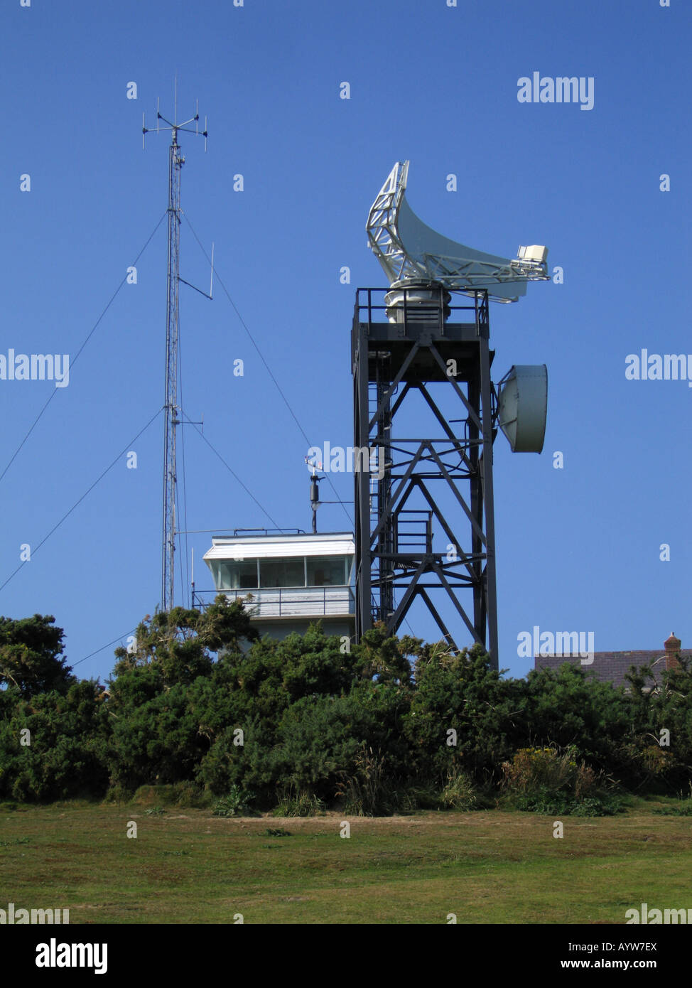 Radar tower and dish Coastguard Station Fairlight Hastings Sussex