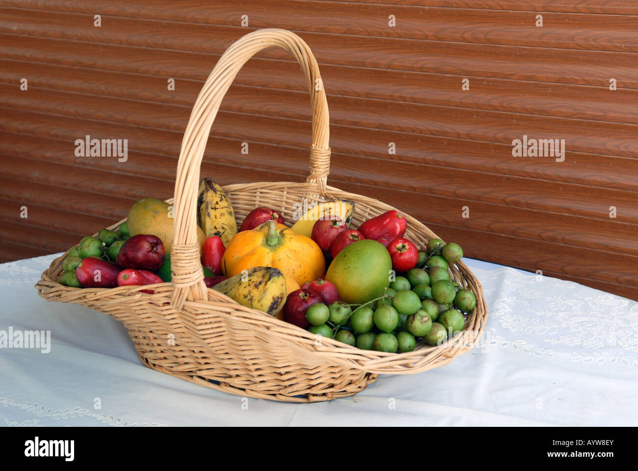 exotic fruit basket Stock Photo Alamy