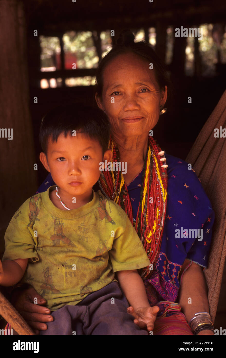 Karen hill tribe people, Mae Sariang area N Thailand Stock Photo