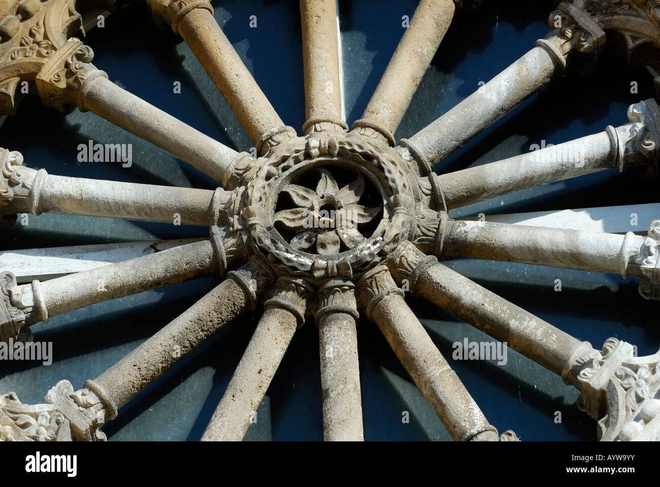 Detail of carved stone rose window Dubrovnik old town Croatia Stock ...