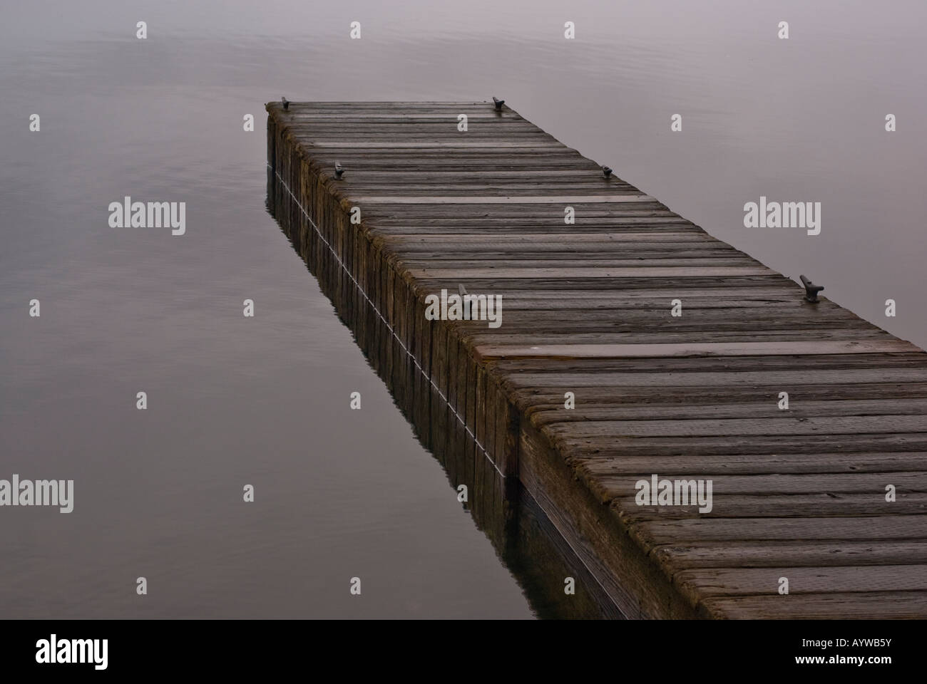a small jetty on a cold winters day Stock Photo