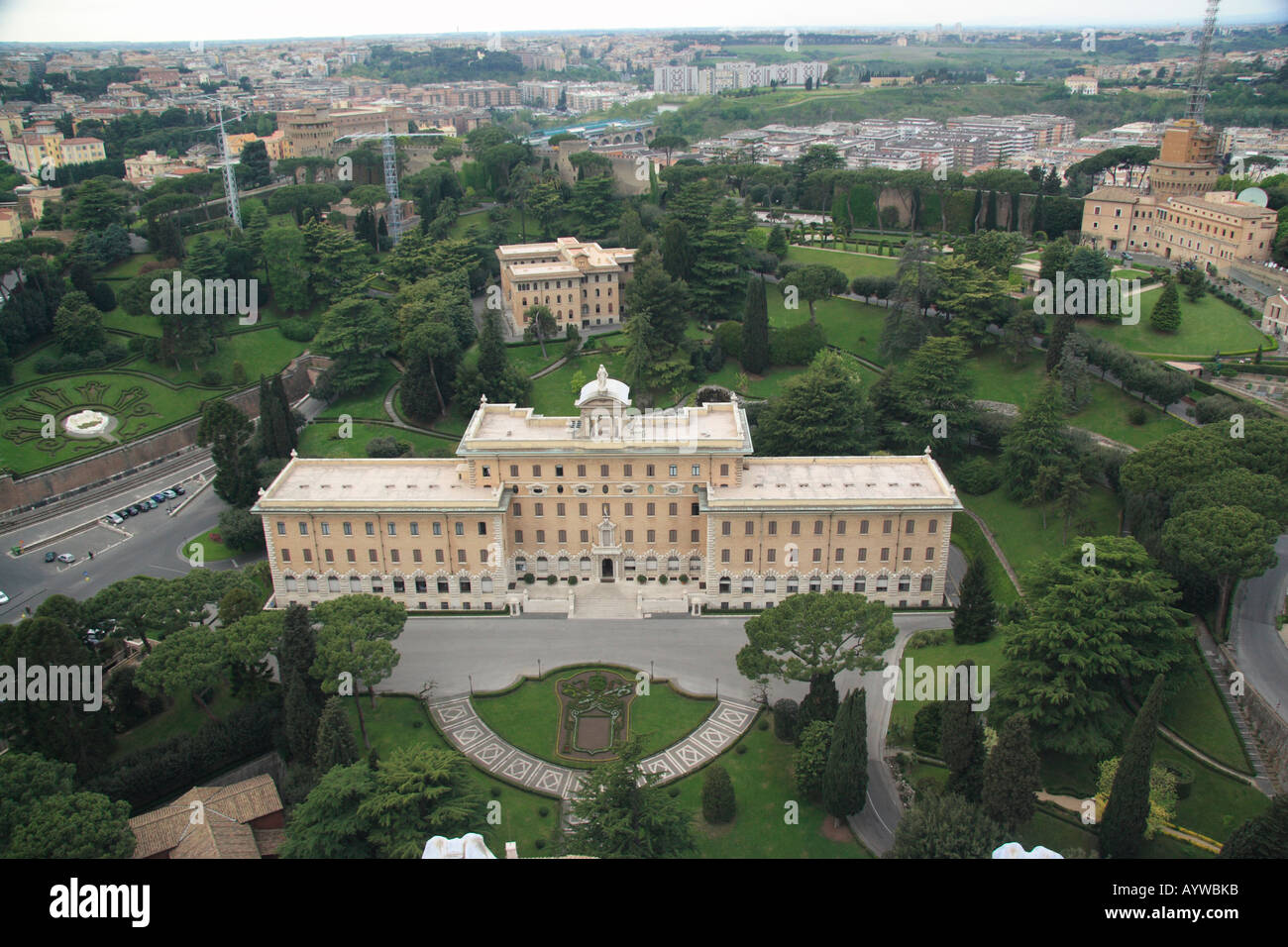 Aerial View Of The Vatican Palace And Gardens Vatican City Rome