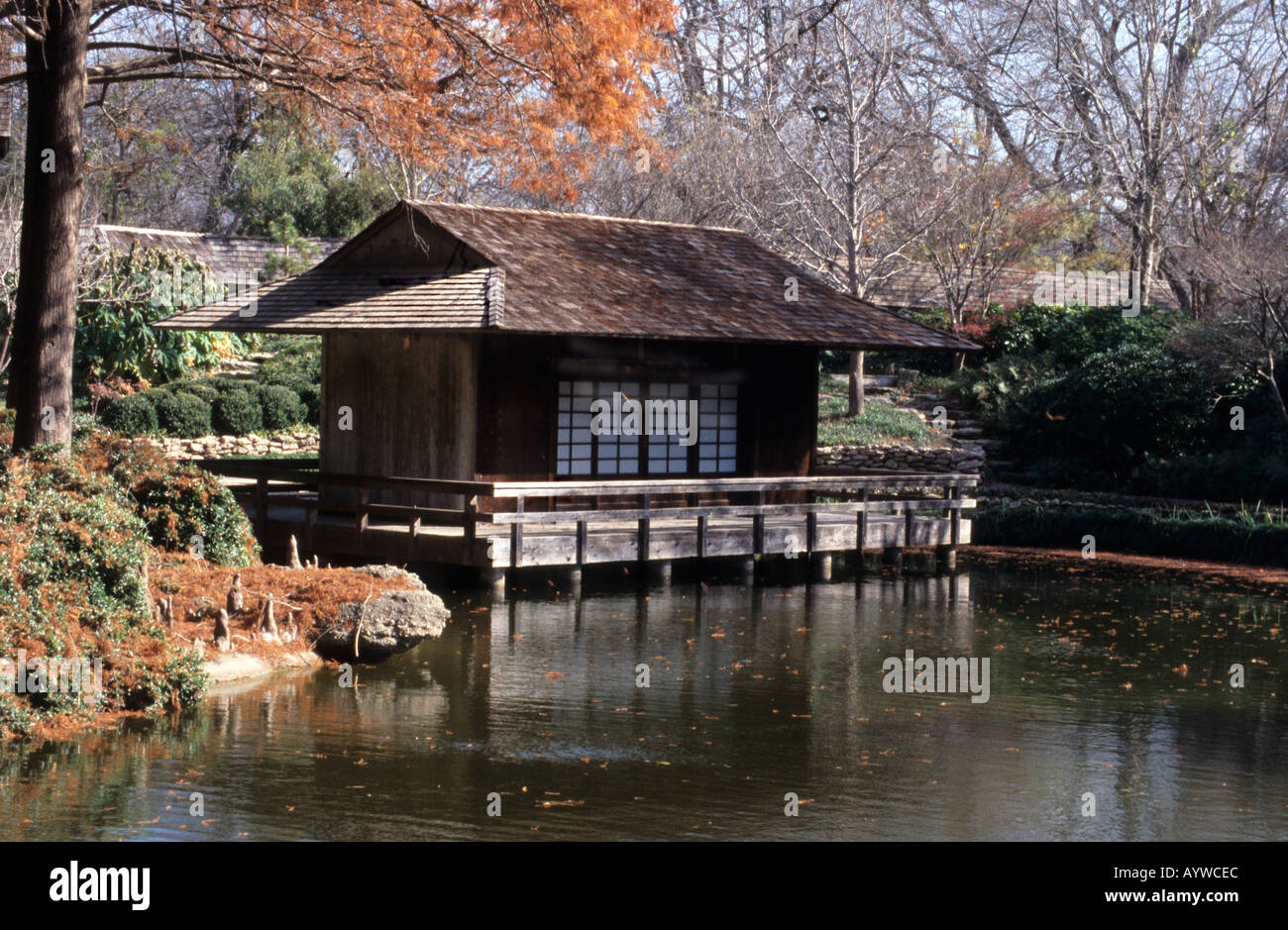 Japanese Tea House Botanic Gardens Fort Worth Texas Us 2004 Stock