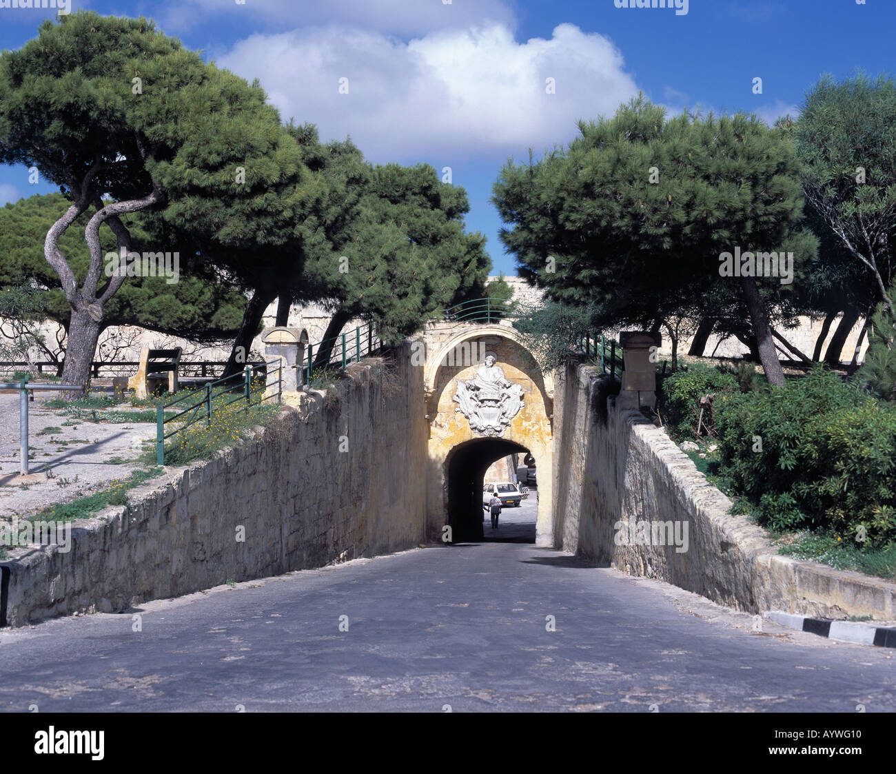 Stadttor, Stadtbefestigung, Stadtmauer, Griechentor in Mdina, Malta Stock Photo