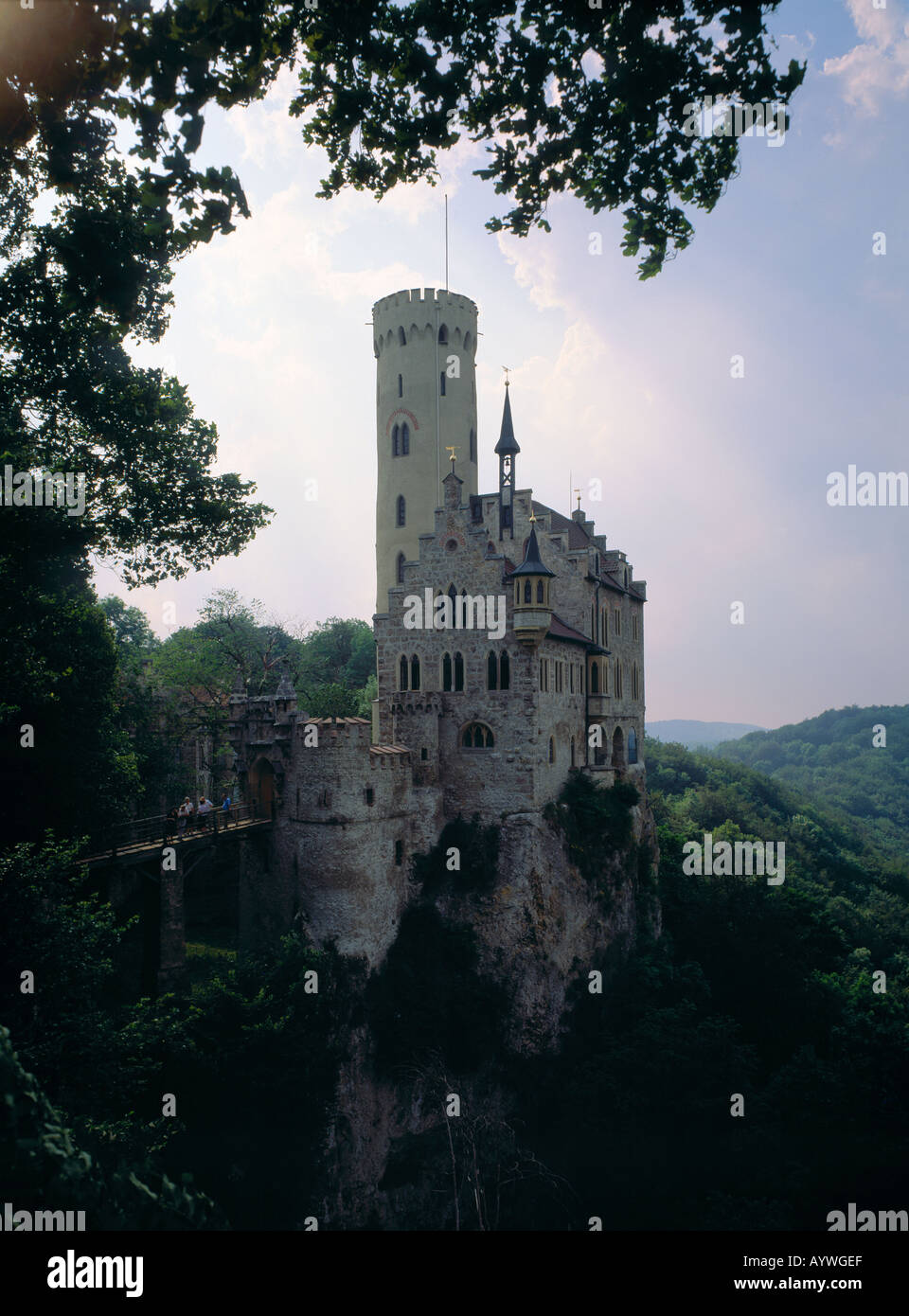 Schloss Lichtenstein, Romantik, LichtensteinUnterhausen, Echaztal, Schwaebische Alb, Baden