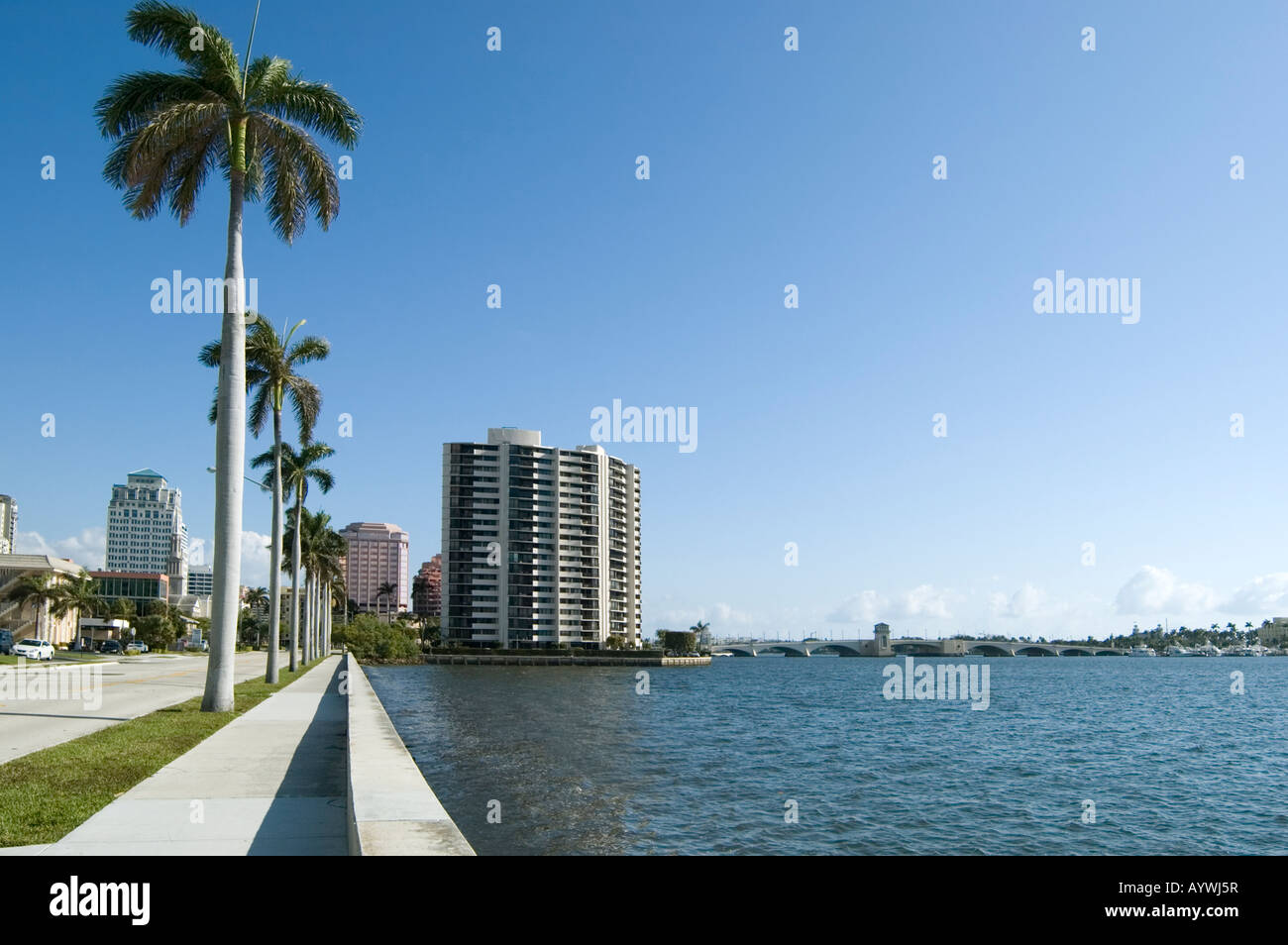 waterfront West Palm Beach in Florida, USA Stock Photo