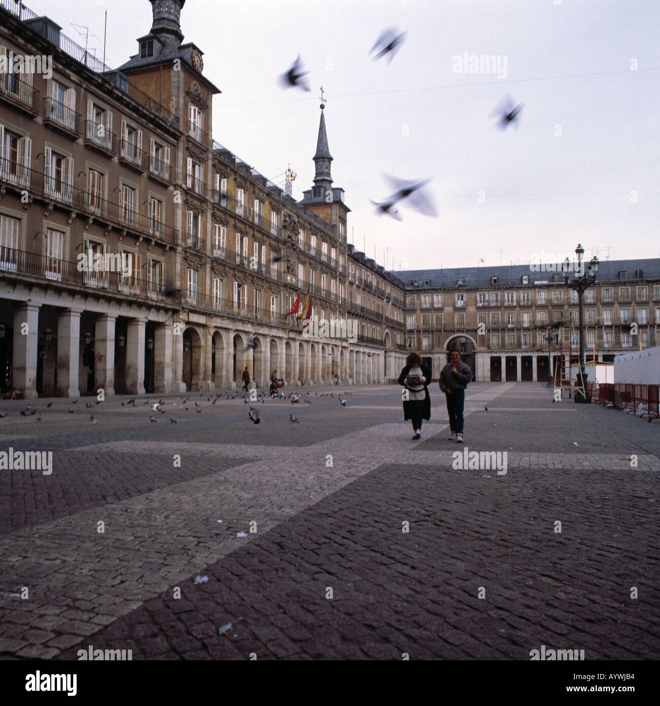 Plaza Mayor, Laubengaenge, Arkaden,Madrid Stock Photo