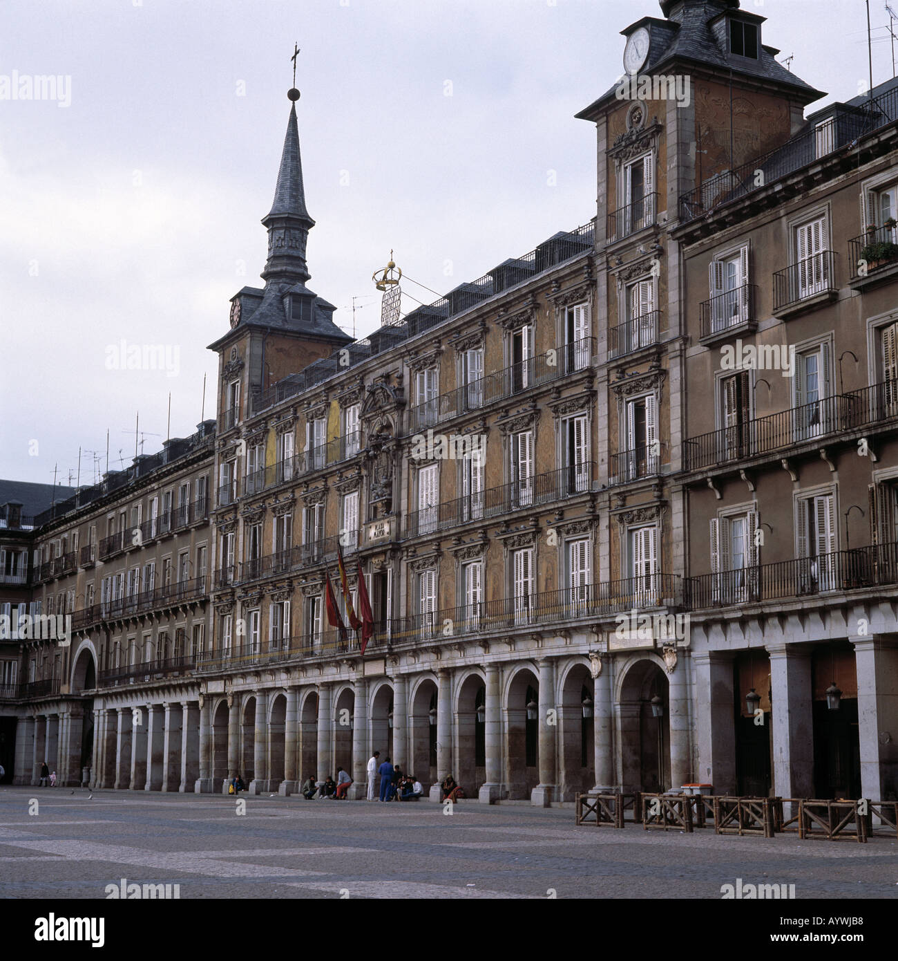 Plaza Mayor, Laubengaenge, Arkaden,Madrid Stock Photo