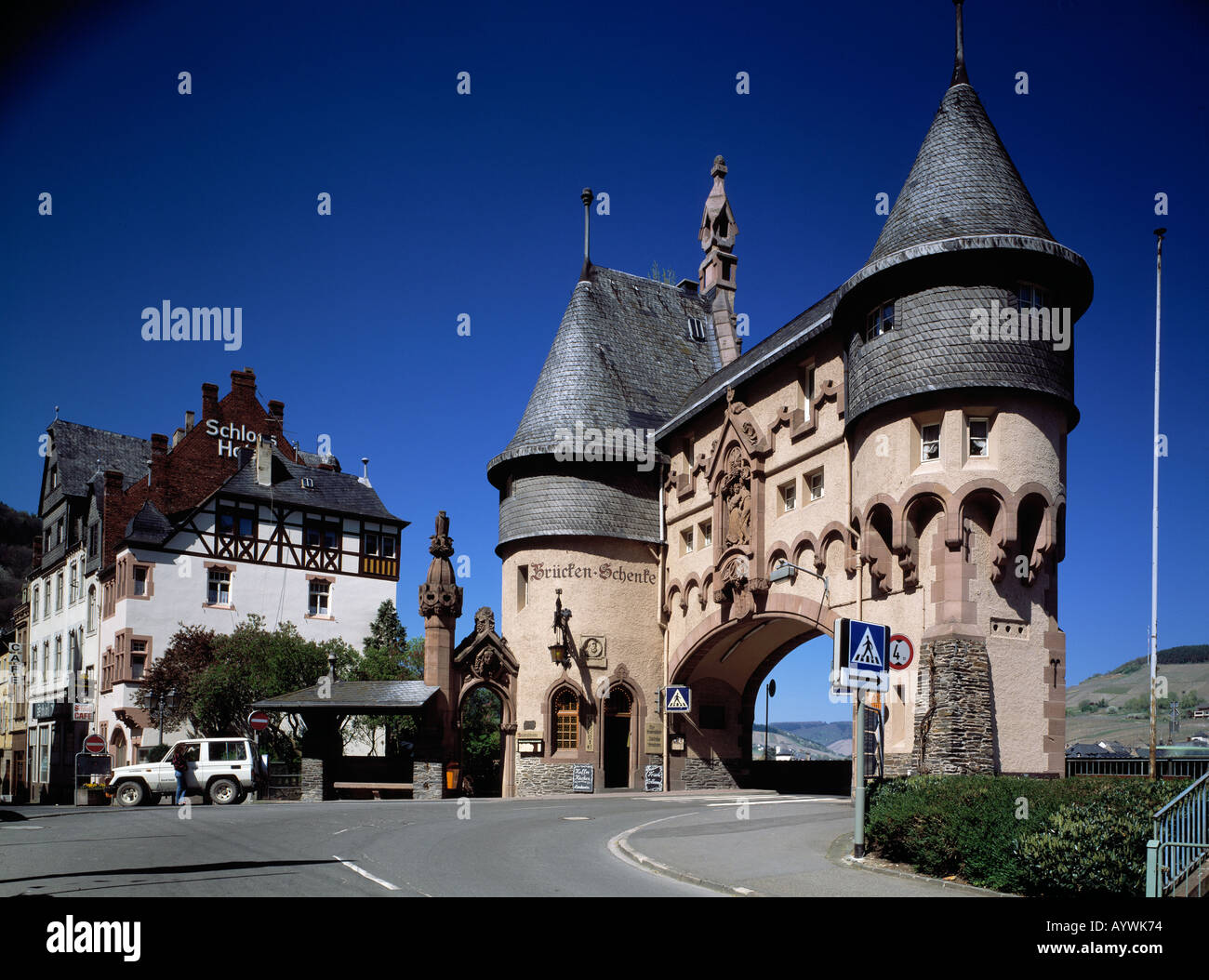 Stadttor, Brueckentor in TrabenTrarbach, Mosel, RheinlandPfalz Stock
