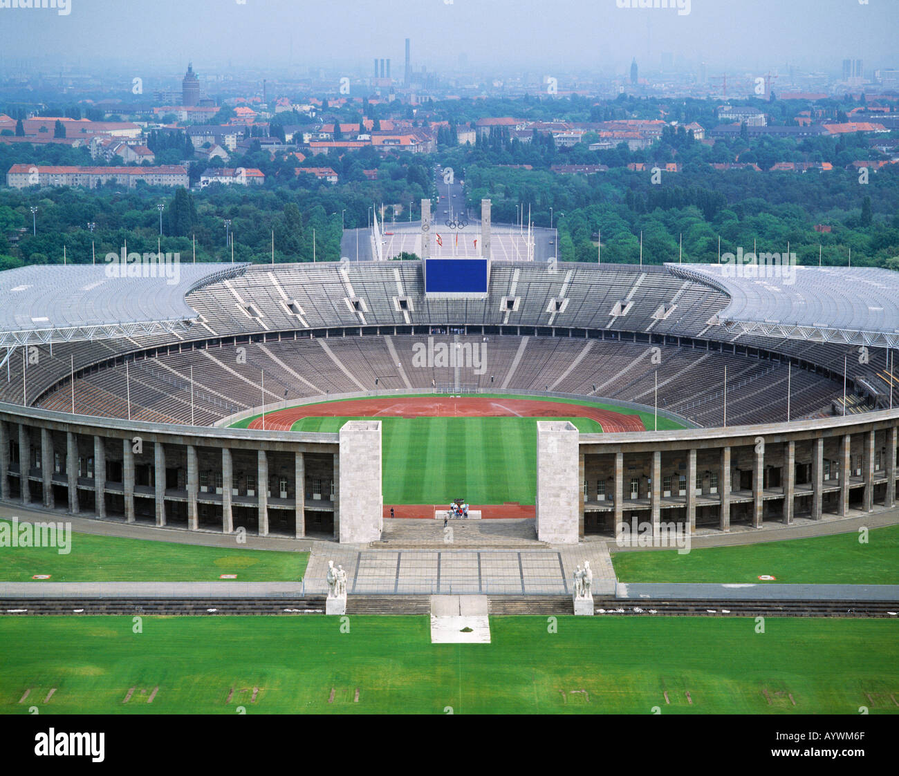 D-Berlin, Olympic Stadium, outside view, panorama, panoramic view, yearly venue of the German football cup final, sports, football Stock Photo