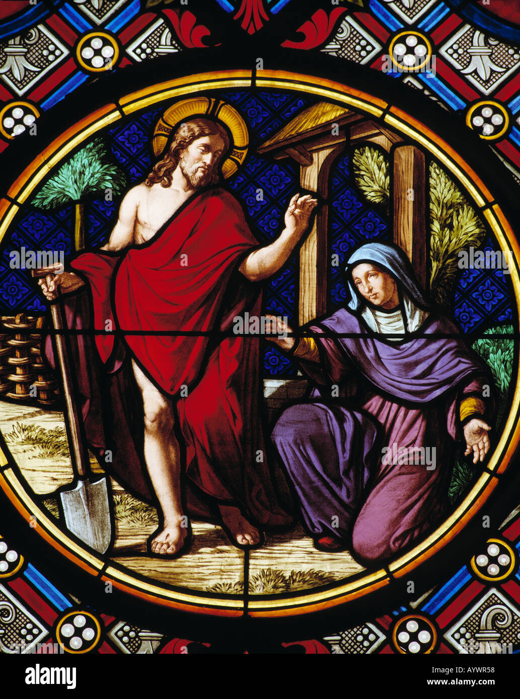 Switzerland, CH-Basle, Rhine, minster, glass window, church window ...