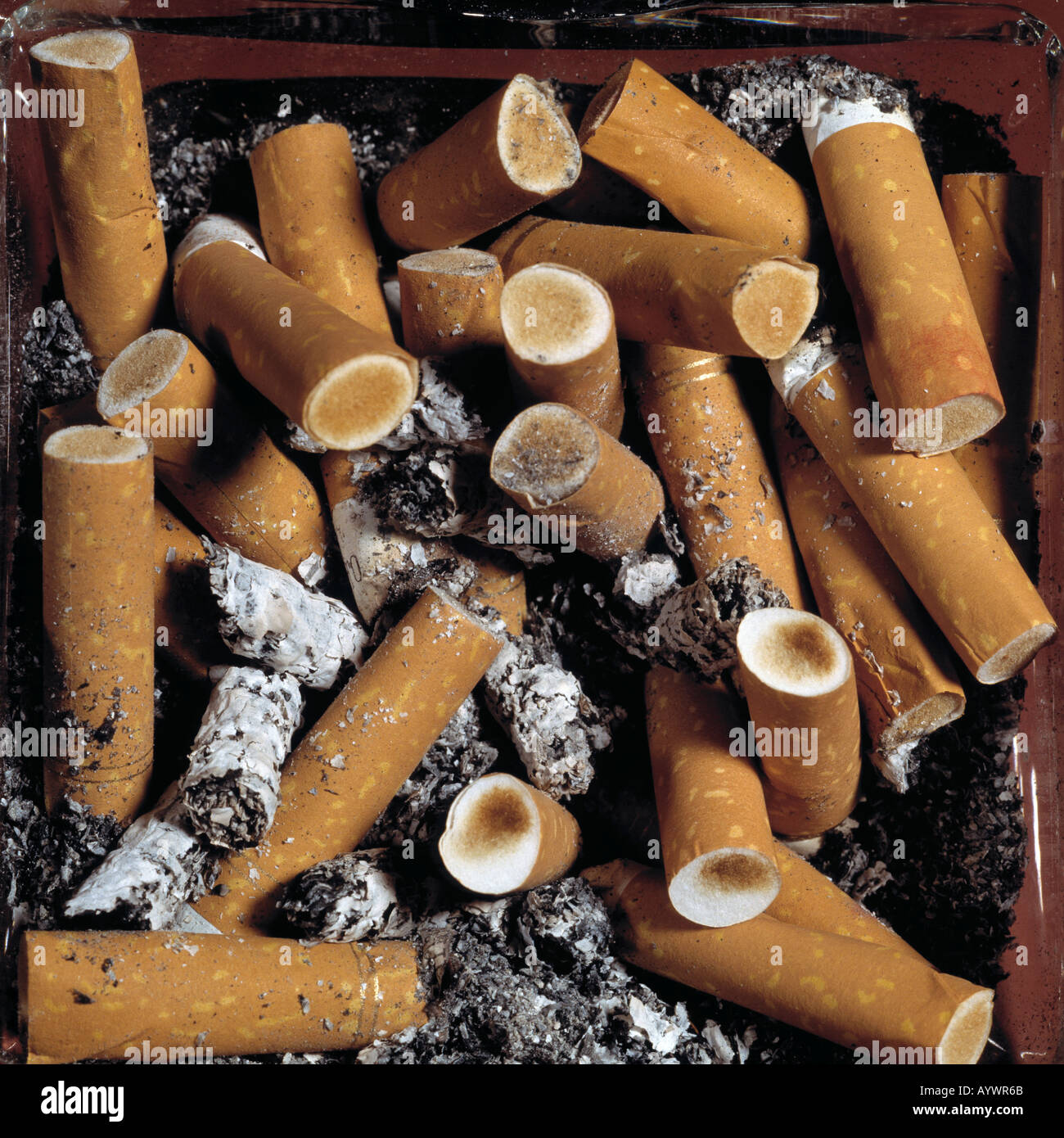 health, ashtray, stubs, smoking, cigarette Stock Photo