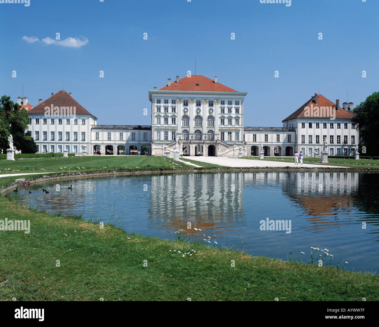 Schloss Nymphenburg, Schlosspark, Teich, Muenchen, Isar, Oberbayern