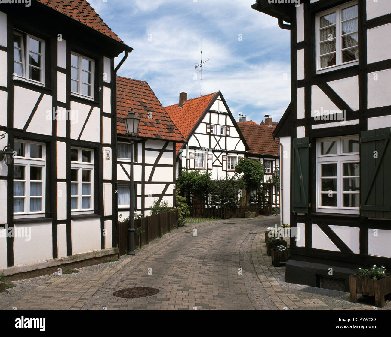 Altes Dorf Westerholt, Fachwerkhaeuser, HertenWesterholt Stock Photo
