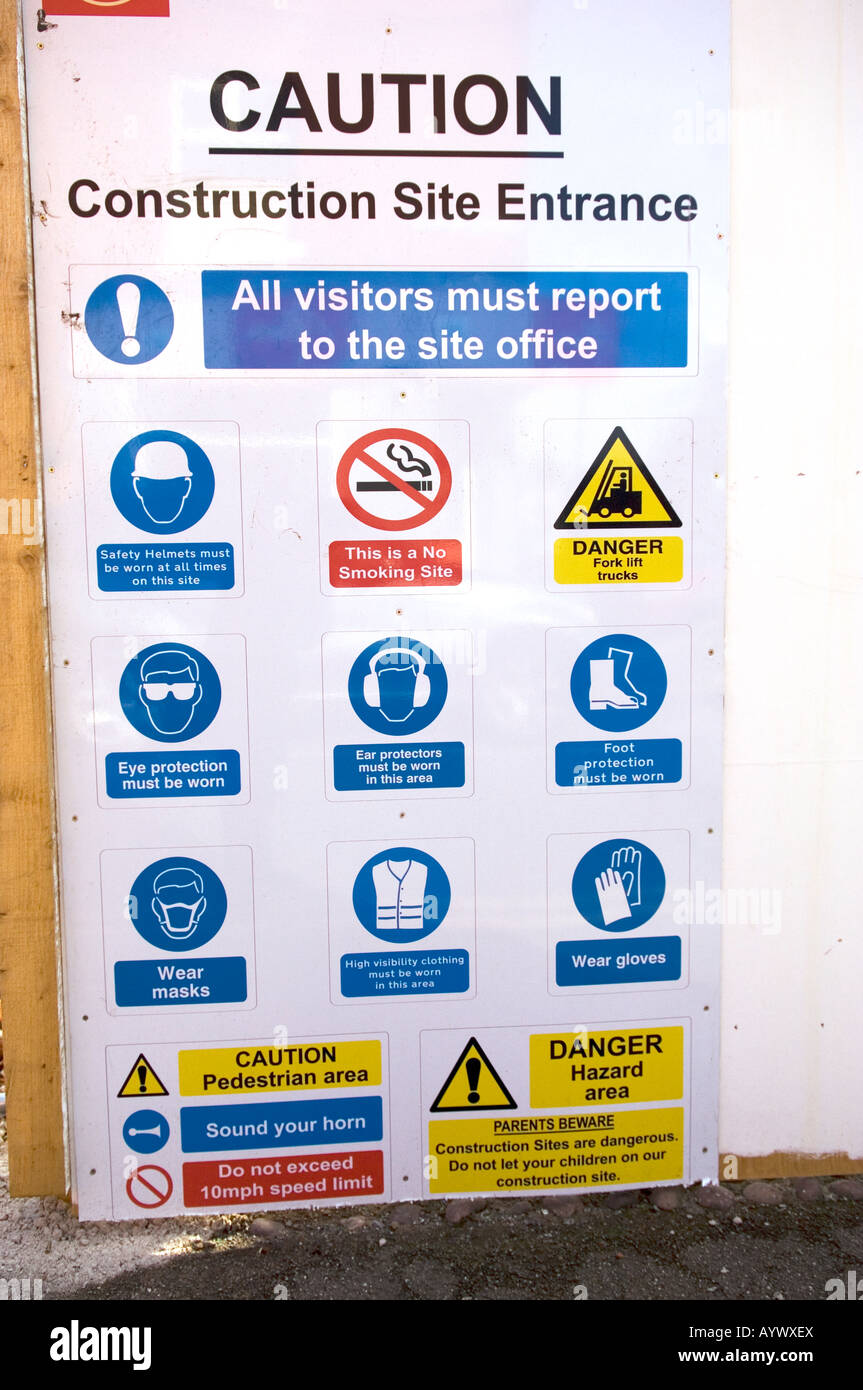 Construction Site Warning Hazard Safety Building Home Office UK METAL Wall Sign 