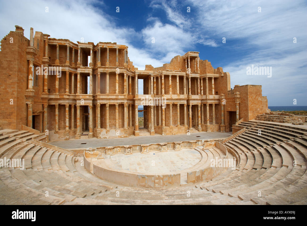 Roman Theatre, Sabratha, Libya, North Africa Stock Photo