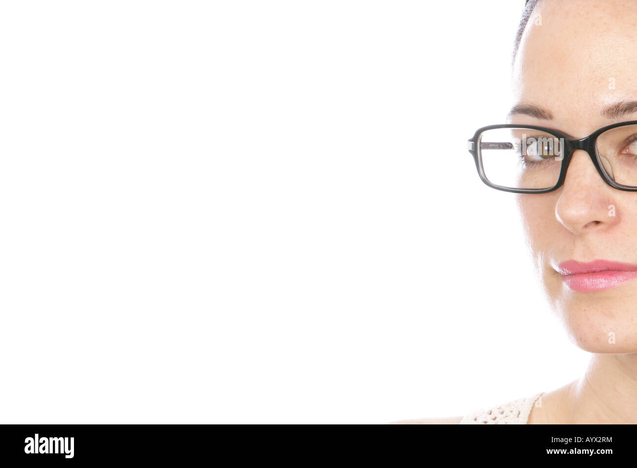 Young Woman Wearing Glasses Model Released Stock Photo - Alamy