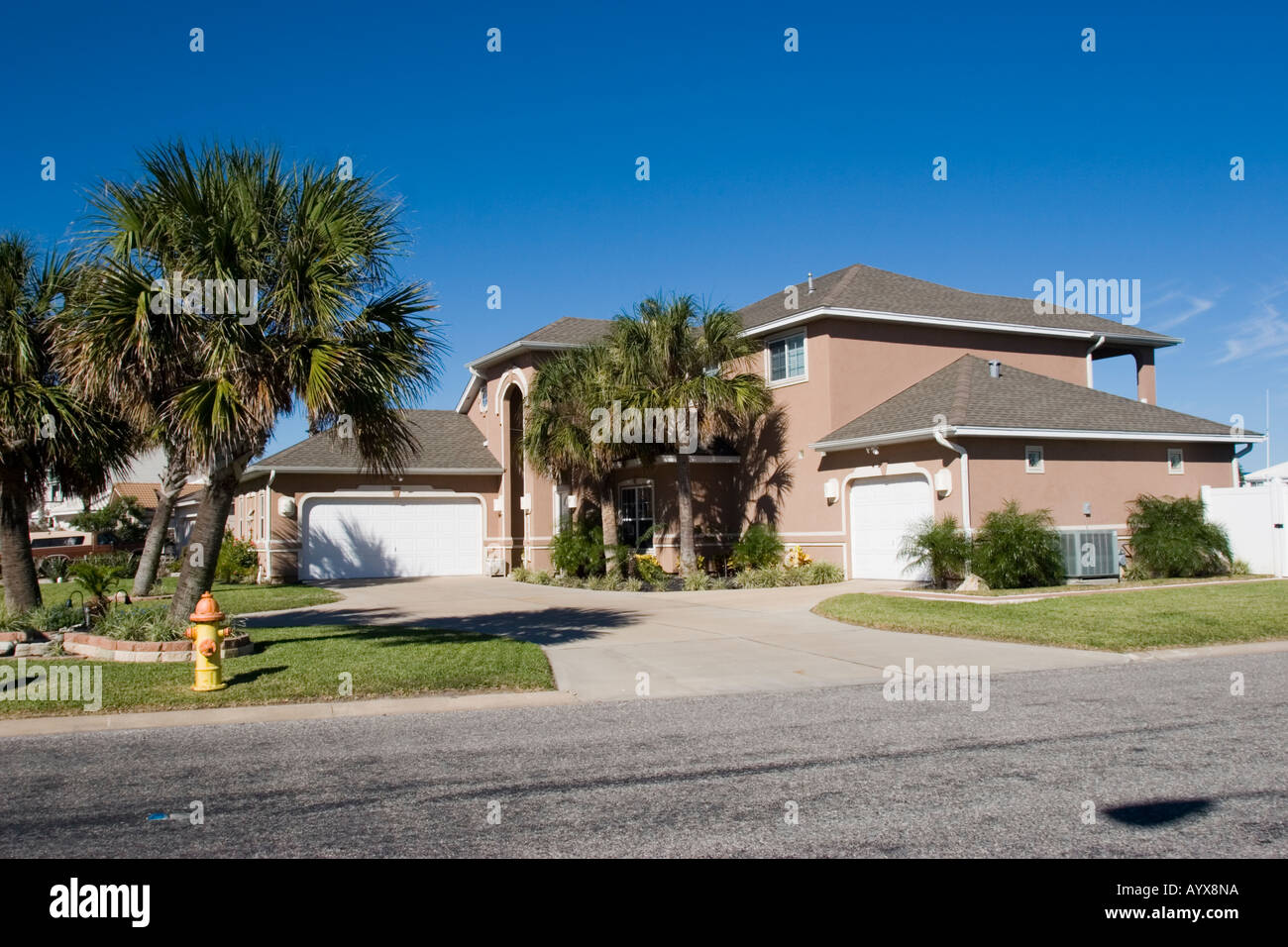Padre Island houses and waterways, Corpus Christi, Texas Tx USA Stock