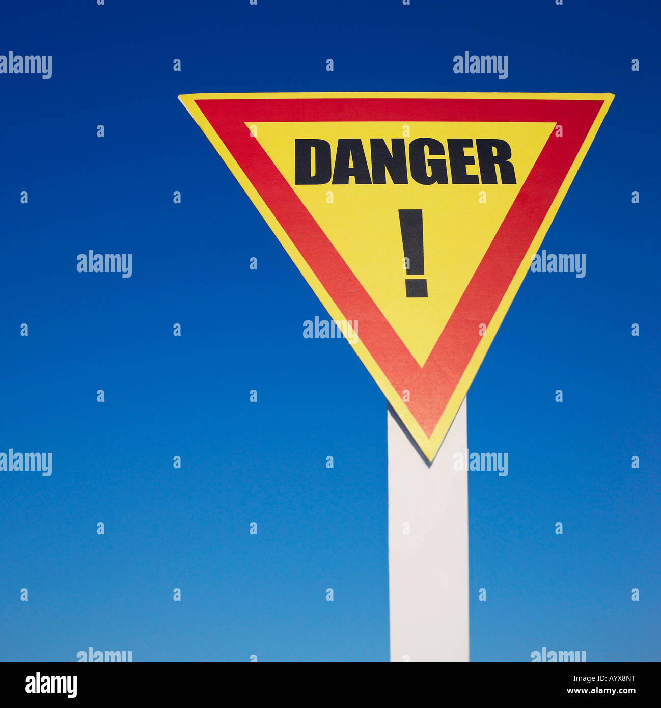 sign alarming danger in the sky Stock Photo